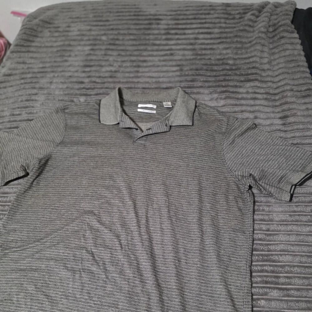 Haggar Men's Grey and Black Polo-shirts
